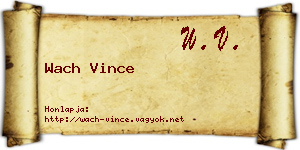 Wach Vince névjegykártya